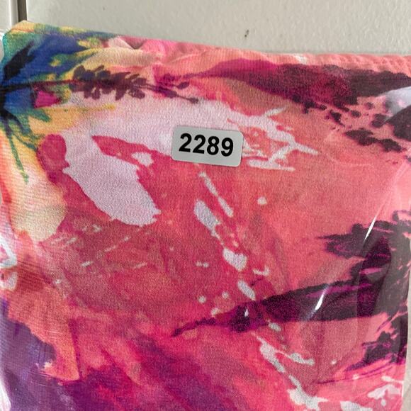 Susan Graver Pink Purple Floral Sheer Open Duster Vest Women's Medium - Picture 14 of 14